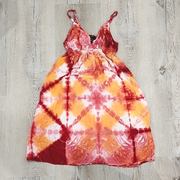 Lucky Brand Tank Top Tie-Dyed Sun Dress, Super Soft Lightweight Summer Style - Picture 1 of 8